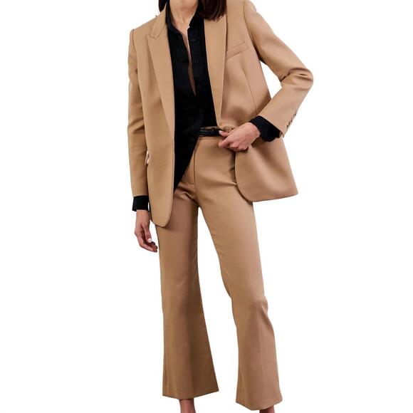 NEW NILI LOTAN cropped corette pant in camel